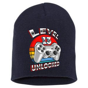 Level 13 Unlocked Matching Video Game 13th Birthday Gift Short Acrylic Beanie