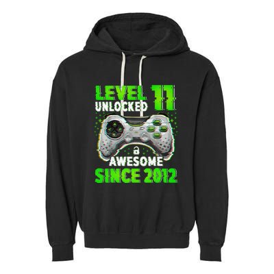 Level 11 Unlocked Video Game 11th Birthday Gamer Boys Garment-Dyed Fleece Hoodie