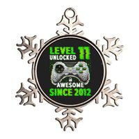 Level 11 Unlocked Video Game 11th Birthday Gamer Boys Metallic Star Ornament