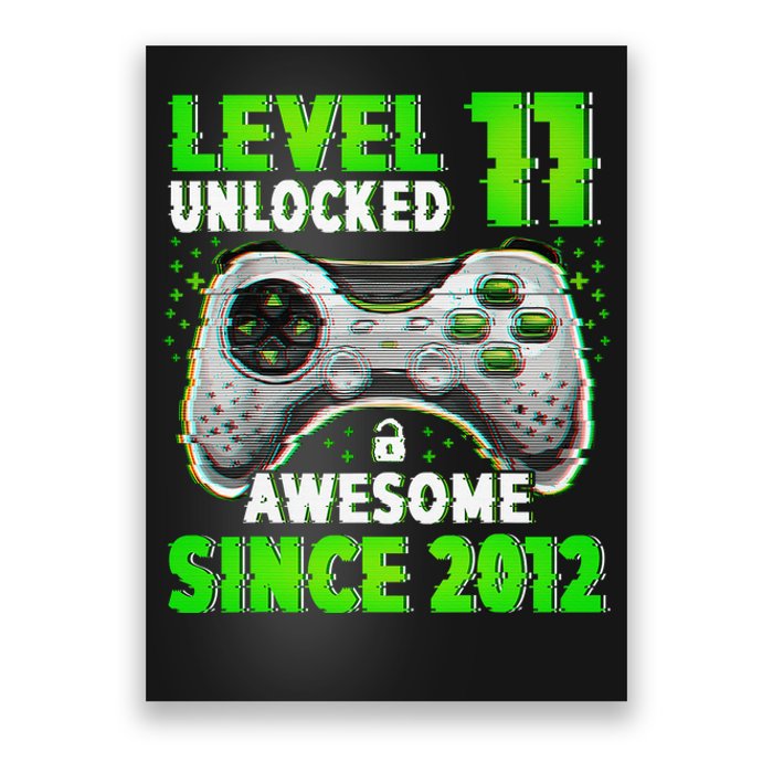 Level 11 Unlocked Video Game 11th Birthday Gamer Boys Poster