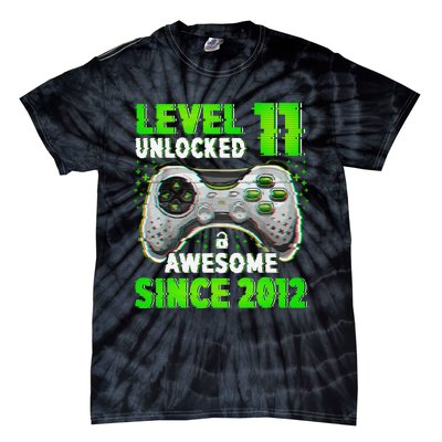 Level 11 Unlocked Video Game 11th Birthday Gamer Boys Tie-Dye T-Shirt