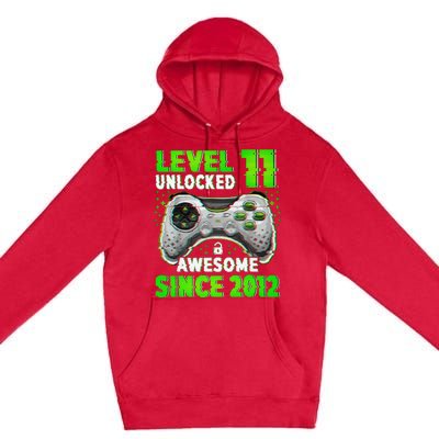 Level 11 Unlocked Video Game 11th Birthday Gamer Boys Premium Pullover Hoodie