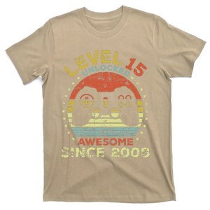 Level 15 Unlocked Awesome Since 2008 15th Birthday Gaming T-Shirt