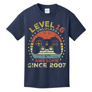 Level 16 Unlocked Awesome Since 2007 16th Birthday Gaming Kids T-Shirt