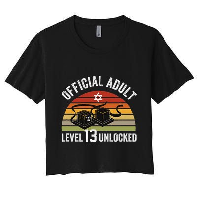 Level 13 Unlocked Adult 13th Jewish Bar Mitzvah Boy Crop Top