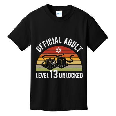 Level 13 Unlocked Adult 13th Jewish Bar Mitzvah Boy Kids T-Shirt