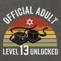 Level 13 Unlocked Adult 13th Jewish Bar Mitzvah Boy Cotton Canvas Backpack