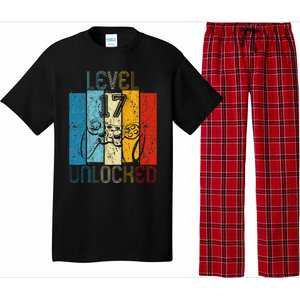 Level 17 Unlocked Funny Video Gamer 17th Birthday Gift Pajama Set