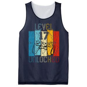 Level 17 Unlocked Funny Video Gamer 17th Birthday Gift Mesh Reversible Basketball Jersey Tank