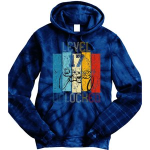 Level 17 Unlocked Funny Video Gamer 17th Birthday Gift Tie Dye Hoodie