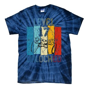 Level 17 Unlocked Funny Video Gamer 17th Birthday Gift Tie-Dye T-Shirt