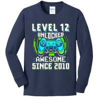 Level 12 Unlocked Awesome Since 2010 Gamer 12th Birthday Kids Long Sleeve Shirt