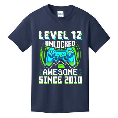 Level 12 Unlocked Awesome Since 2010 Gamer 12th Birthday Kids T-Shirt