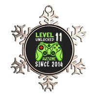 Level 11 Unlocked Awesome 2014 Video Game 11th Birthday Boy Metallic Star Ornament