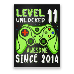 Level 11 Unlocked Awesome 2014 Video Game 11th Birthday Boy Poster