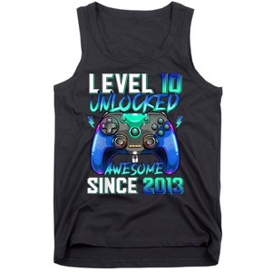 Level 10 Unlocked Awesome Since 2013 10th Birthday for Boys Tank Top