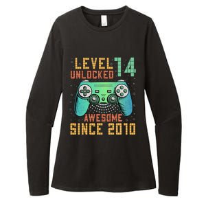 Level 14 Unlocked 14th Birthday 14 Year Old Gifts Womens CVC Long Sleeve Shirt