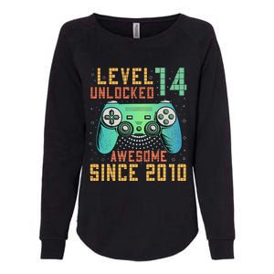 Level 14 Unlocked 14th Birthday 14 Year Old Gifts Womens California Wash Sweatshirt