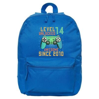 Level 14 Unlocked 14th Birthday 14 Year Old Gifts 16 in Basic Backpack