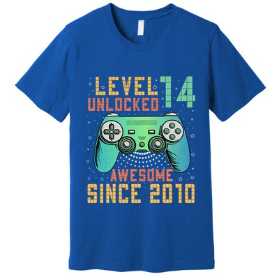 Level 14 Unlocked 14th Birthday 14 Year Old Gifts Premium T-Shirt