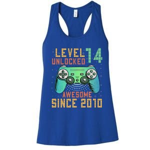 Level 14 Unlocked 14th Birthday 14 Year Old Gifts Women's Racerback Tank