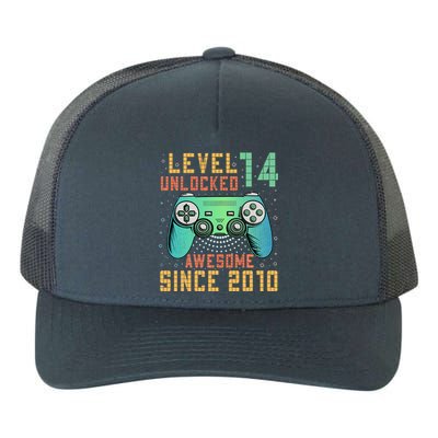 Level 14 Unlocked 14th Birthday 14 Year Old Gifts Yupoong Adult 5-Panel Trucker Hat