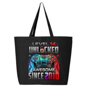 Level 14 Unlocked Awesome Since 2010 14th Birthday Gaming 25L Jumbo Tote