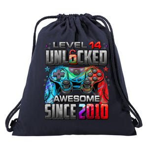 Level 14 Unlocked Awesome Since 2010 14th Birthday Gaming Drawstring Bag