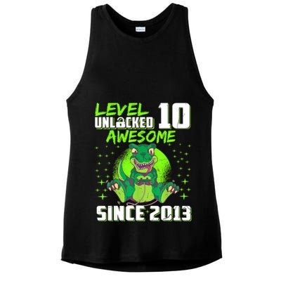 Level 10 Unlocked Awesome Since 2013 10th Birthday Gaming Ladies PosiCharge Tri-Blend Wicking Tank