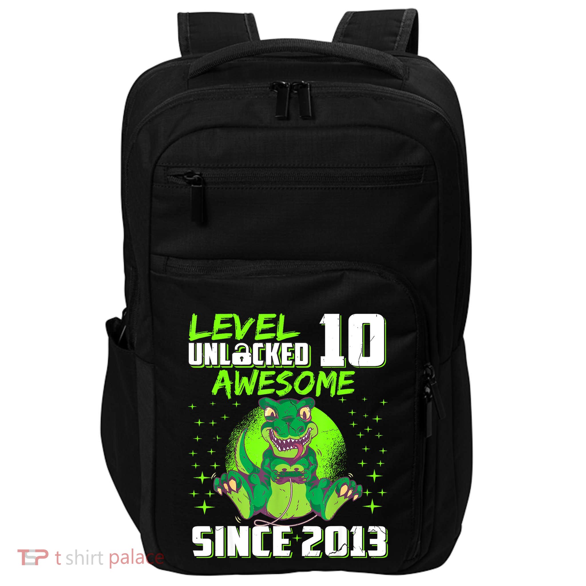 Level 10 Unlocked Awesome Since 2013 10th Birthday Gaming Impact Tech Backpack