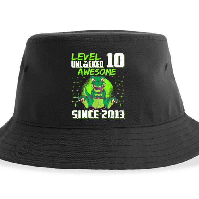 Level 10 Unlocked Awesome Since 2013 10th Birthday Gaming Sustainable Bucket Hat
