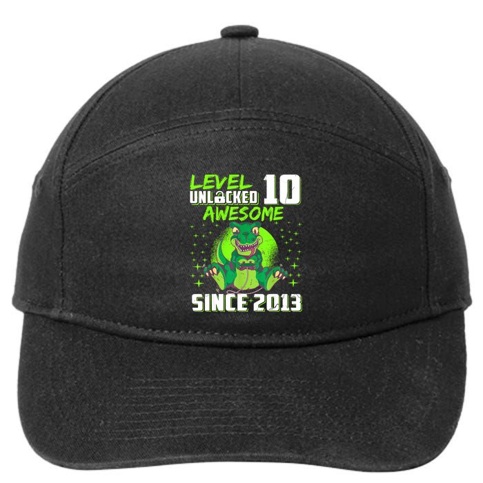 Level 10 Unlocked Awesome Since 2013 10th Birthday Gaming 7-Panel Snapback Hat