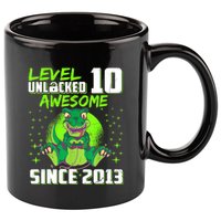 Level 10 Unlocked Awesome Since 2013 10th Birthday Gaming 11oz C Handle Ceramic Mug