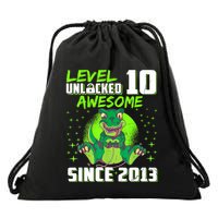 Level 10 Unlocked Awesome Since 2013 10th Birthday Gaming Drawstring Bag