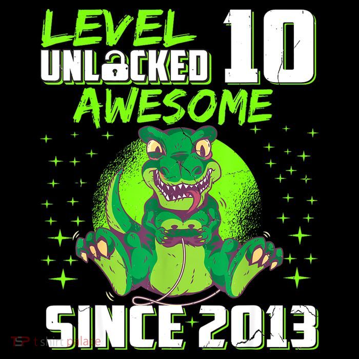 Level 10 Unlocked Awesome Since 2013 10th Birthday Gaming Drawstring Bag