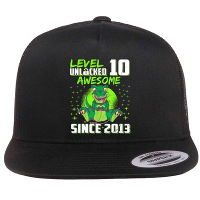 Level 10 Unlocked Awesome Since 2013 10th Birthday Gaming Flatbill Hat