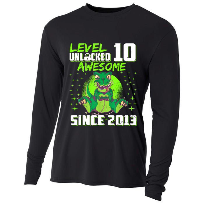 Level 10 Unlocked Awesome Since 2013 10th Birthday Gaming Cooling Performance Long Sleeve Crew