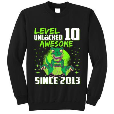 Level 10 Unlocked Awesome Since 2013 10th Birthday Gaming Tall Sweatshirt