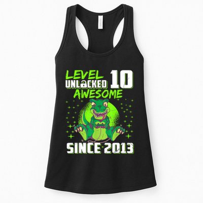 Level 10 Unlocked Awesome Since 2013 10th Birthday Gaming Womens Tank Top