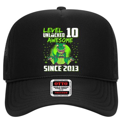 Level 10 Unlocked Awesome Since 2013 10th Birthday Gaming Trucker Hat