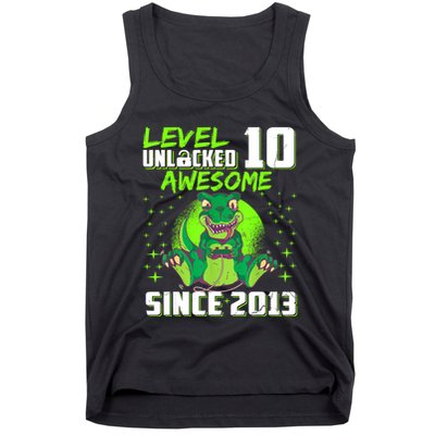 Level 10 Unlocked Awesome Since 2013 10th Birthday Gaming Tank Top
