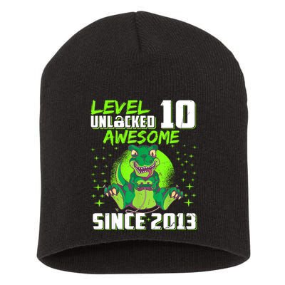 Level 10 Unlocked Awesome Since 2013 10th Birthday Gaming Short Acrylic Beanie