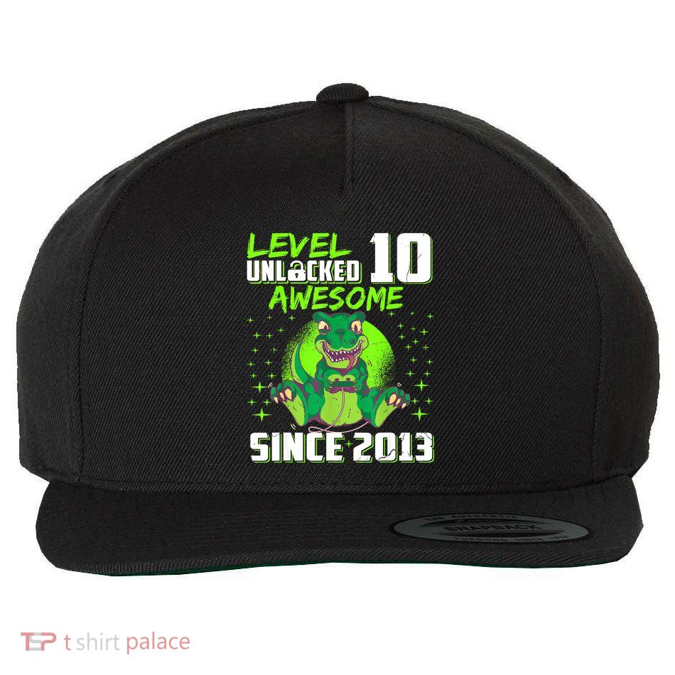 Level 10 Unlocked Awesome Since 2013 10th Birthday Gaming Wool Snapback Cap
