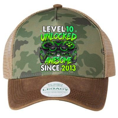 Level 10 Unlocked Awesome Since 2013 10th Birthday Gaming Legacy Tie Dye Trucker Hat