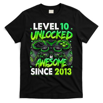 Level 10 Unlocked Awesome Since 2013 10th Birthday Gaming T-Shirt
