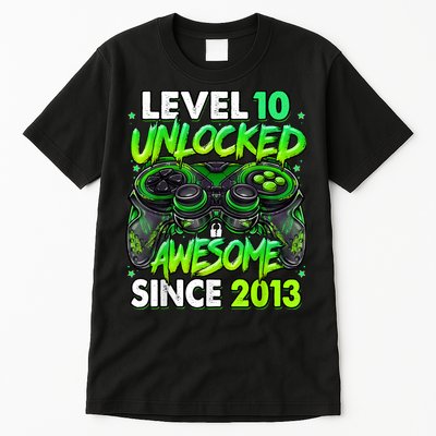 Level 10 Unlocked Awesome Since 2013 10th Birthday Gaming Tall T-Shirt