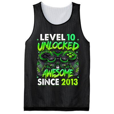 Level 10 Unlocked Awesome Since 2013 10th Birthday Gaming Mesh Reversible Basketball Jersey Tank