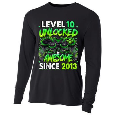 Level 10 Unlocked Awesome Since 2013 10th Birthday Gaming Cooling Performance Long Sleeve Crew