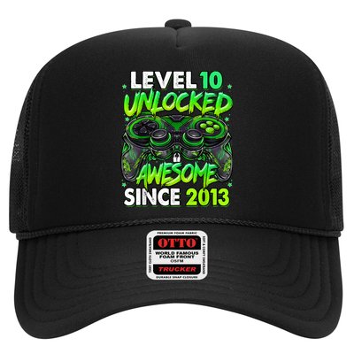 Level 10 Unlocked Awesome Since 2013 10th Birthday Gaming Trucker Hat