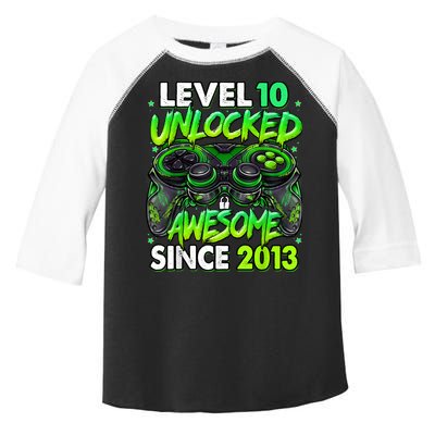 Level 10 Unlocked Awesome Since 2013 10th Birthday Gaming Toddler Fine Jersey T-Shirt